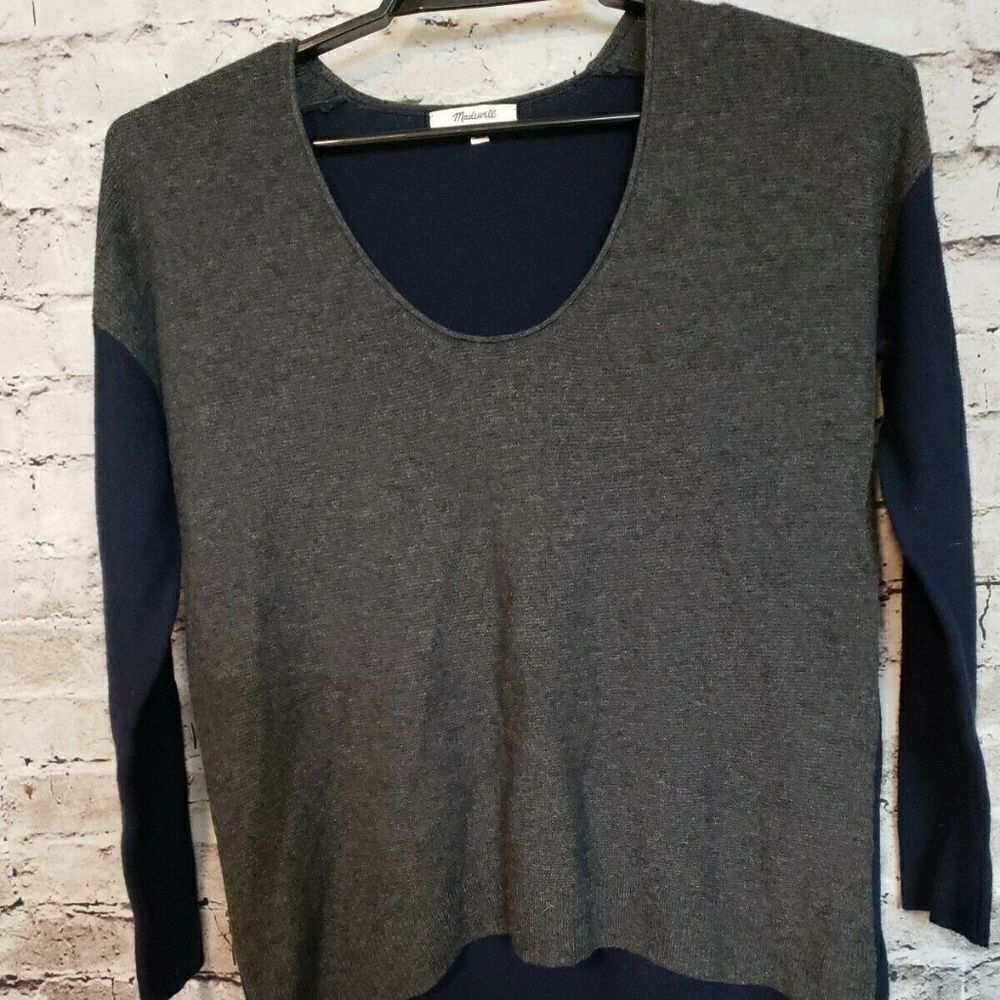 Madewell Women's Sweater Small Gray Blue